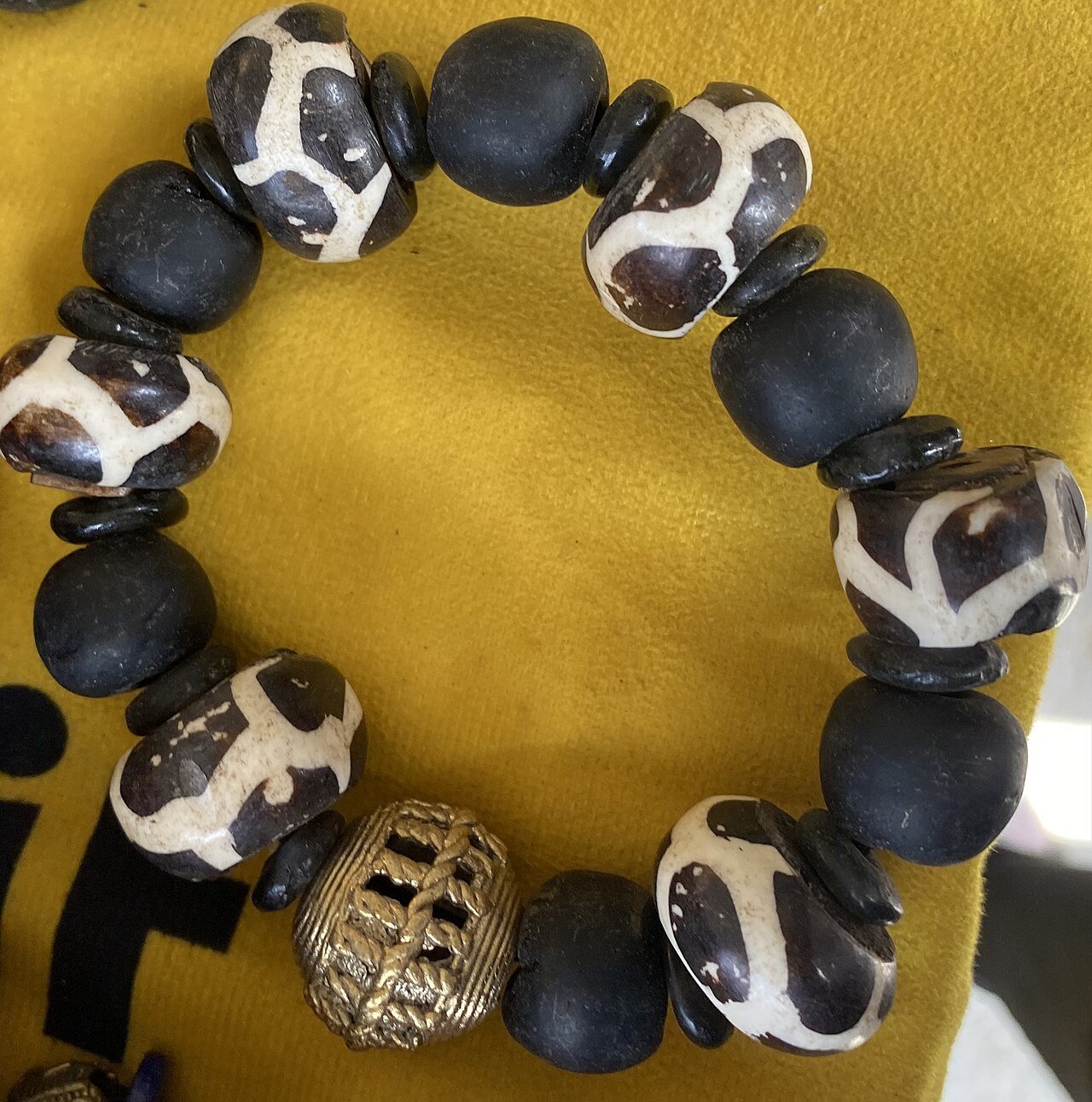 Bone & Brass Bead Bracelet