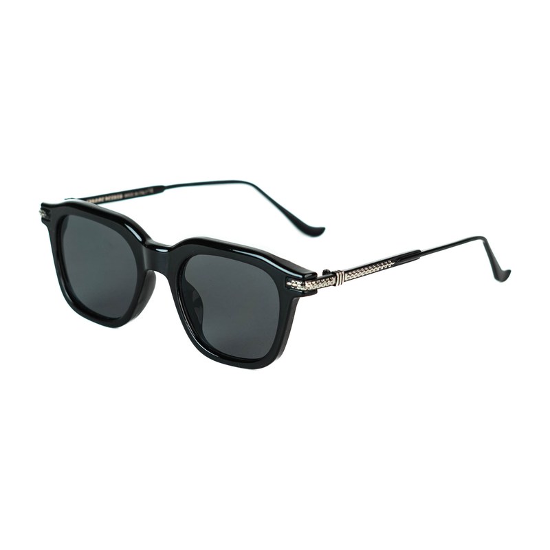 Black Square Chrome Temple